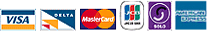 Visa, MasterCard, Delta, Solo, EuroCard, JCB, American Express